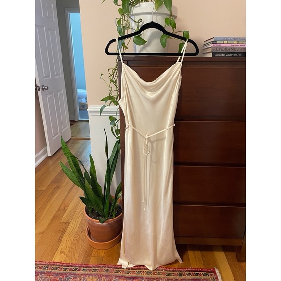 Shona Joy La Lune Bias Cowl Midi Dress in Cream size 6 - Picture 3 of 7